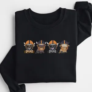 Chicago Bears Highland Cow Football Team Football Lovers Gift Unisex Crewneck Hoodie Sweatshirt