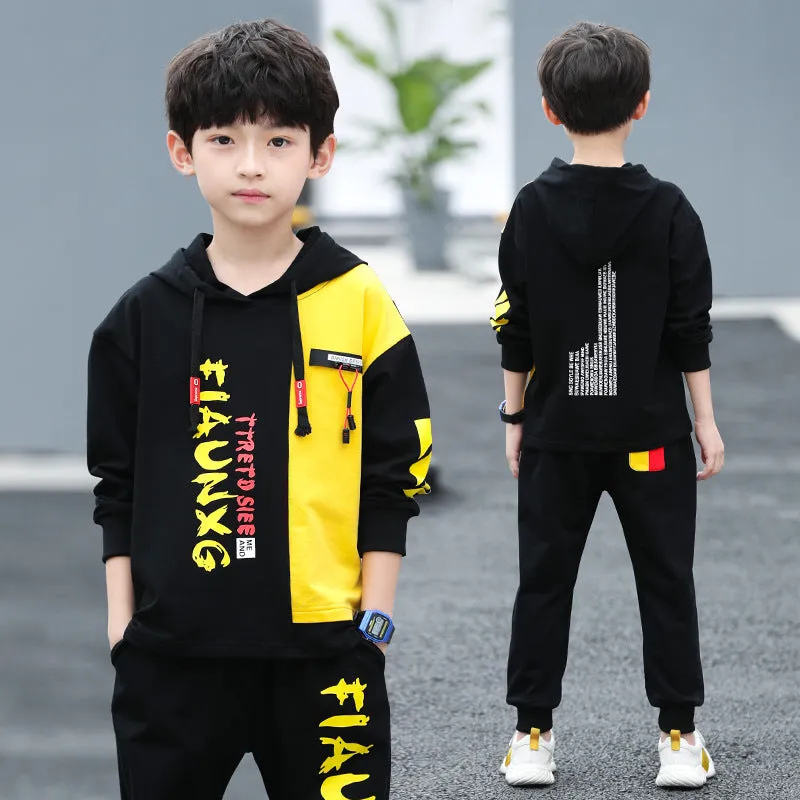 Children's Boys Spring And Autumn Clothes Foreign Style Sports Two-Piece Suit