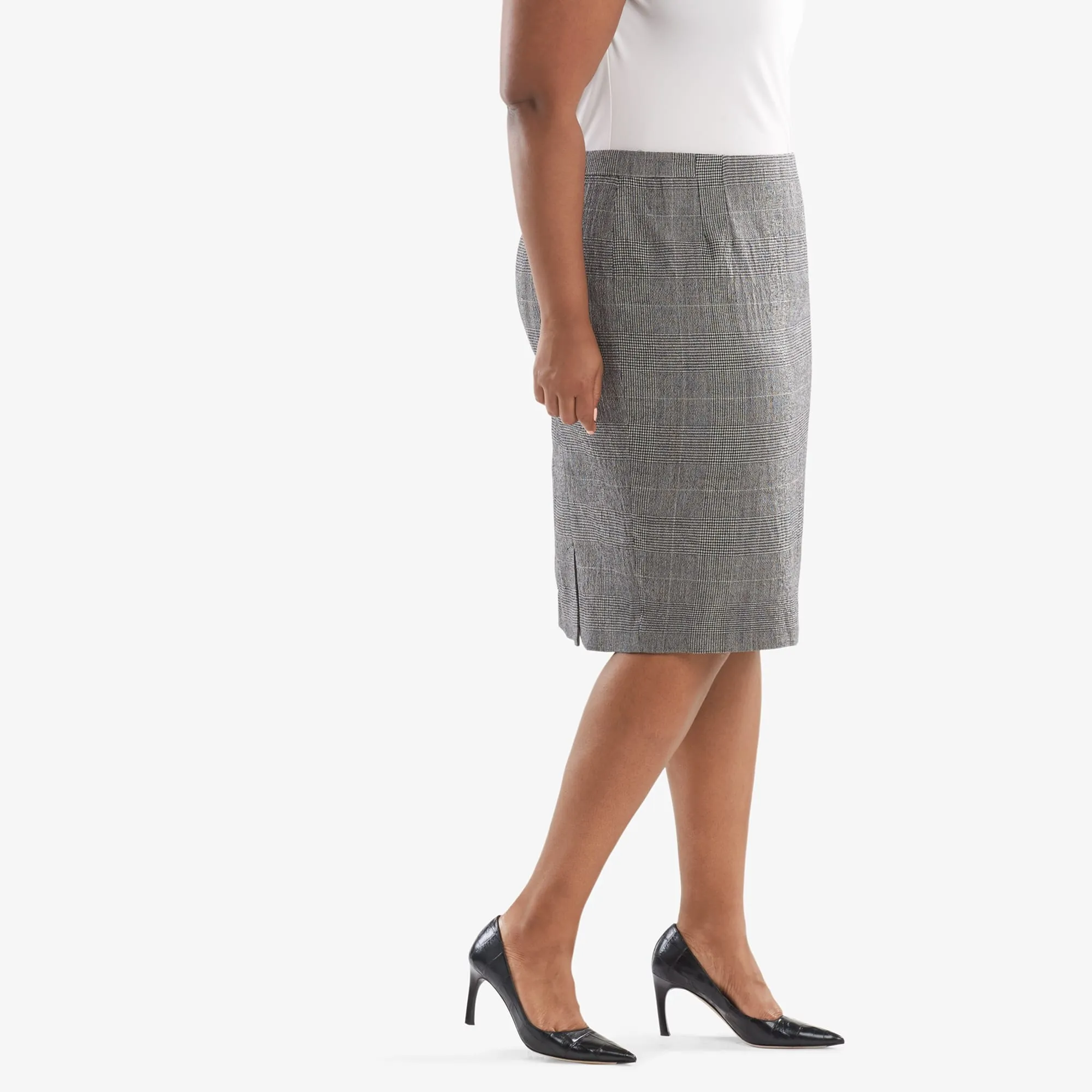 Cobble Hill Skirt - Stretch Check :: Cream / Black