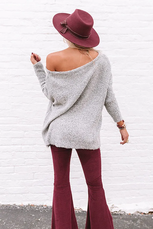 Cocoa And Chill Shift Sweater In Grey