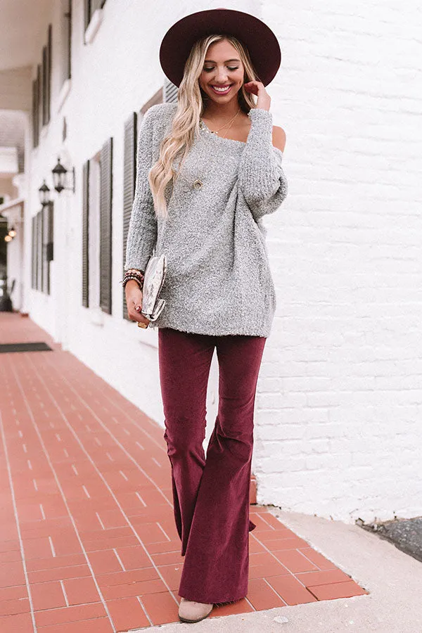 Cocoa And Chill Shift Sweater In Grey