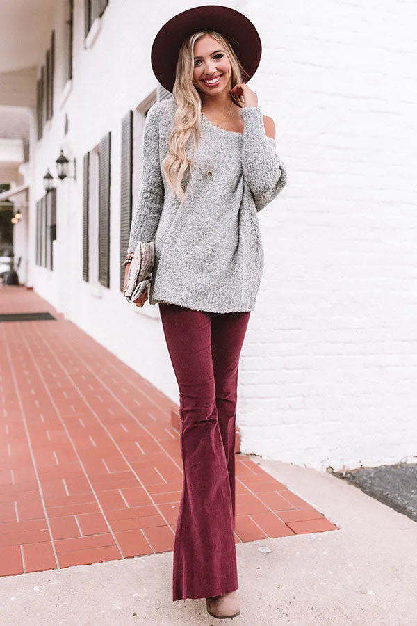 Cocoa And Chill Shift Sweater In Grey