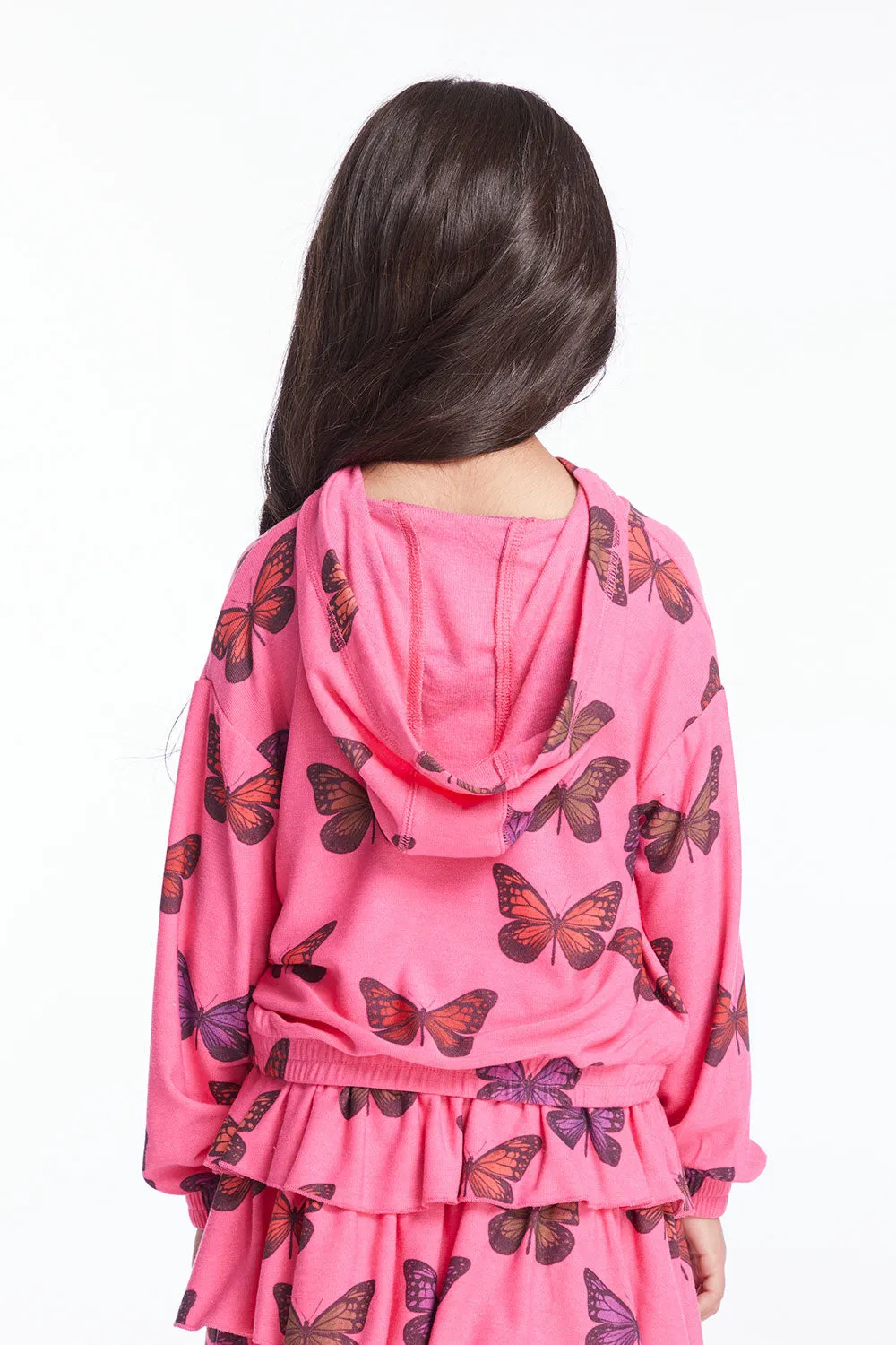 Colorful Butterflies Girls Pullover Hoodie