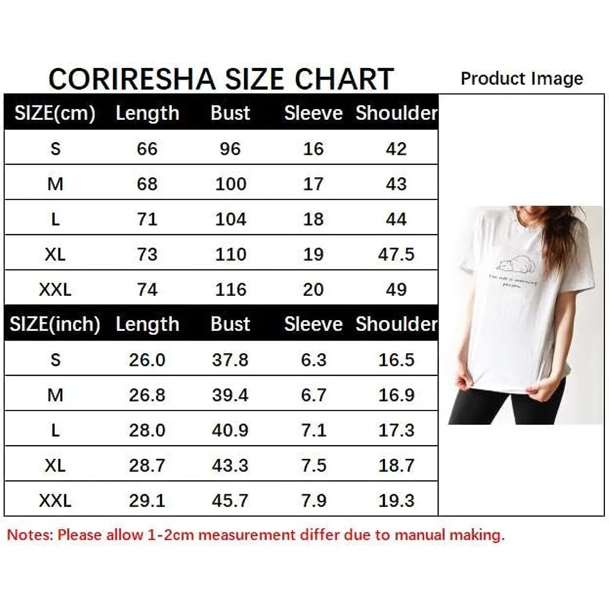 CORIRESHA Women's Sleeping Cat Tops Crewneck Short Sleeves Casual Cute T-Shirts