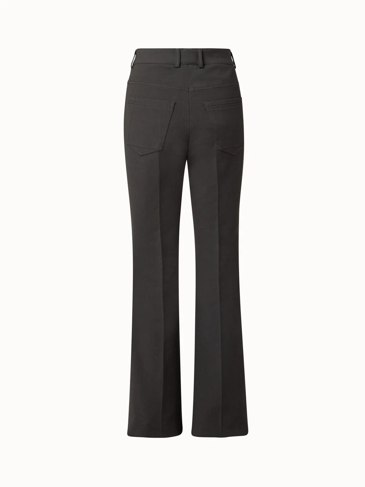 Cotton Silk Double-Face Bootcut Pants