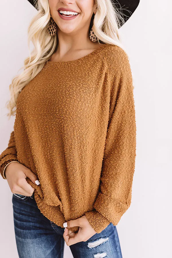 Cue The Casual Knit Sweater In Copper