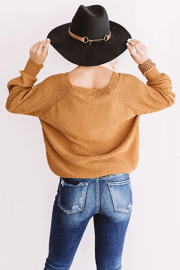 Cue The Casual Knit Sweater In Copper