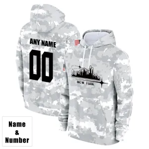 Custom Name & Number Hoodie New York Jets 2024 Salute to Celebrities Club Fleece Pullover Hoodie City Silhouette Hoodie Unisex