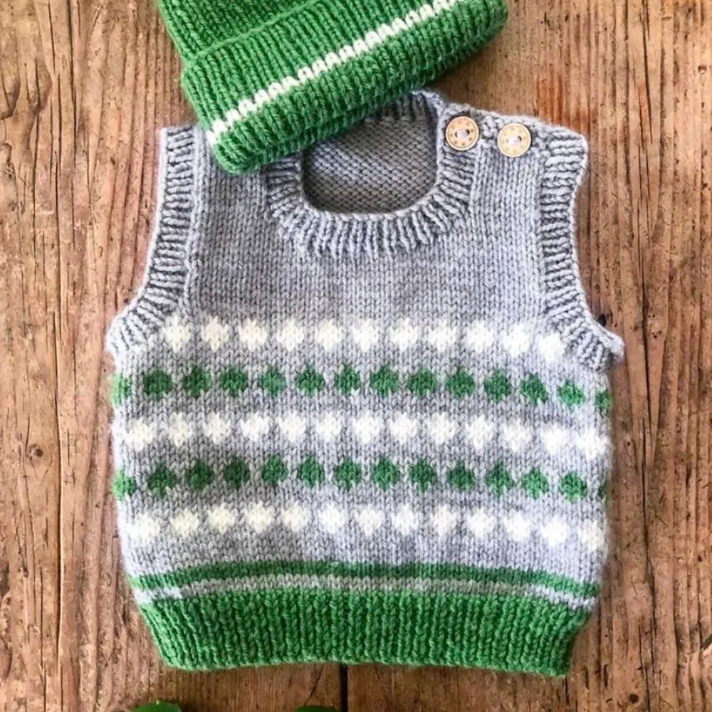 Cypress Vest and Beanie Knitting Pattern - 8Ply (BC118)