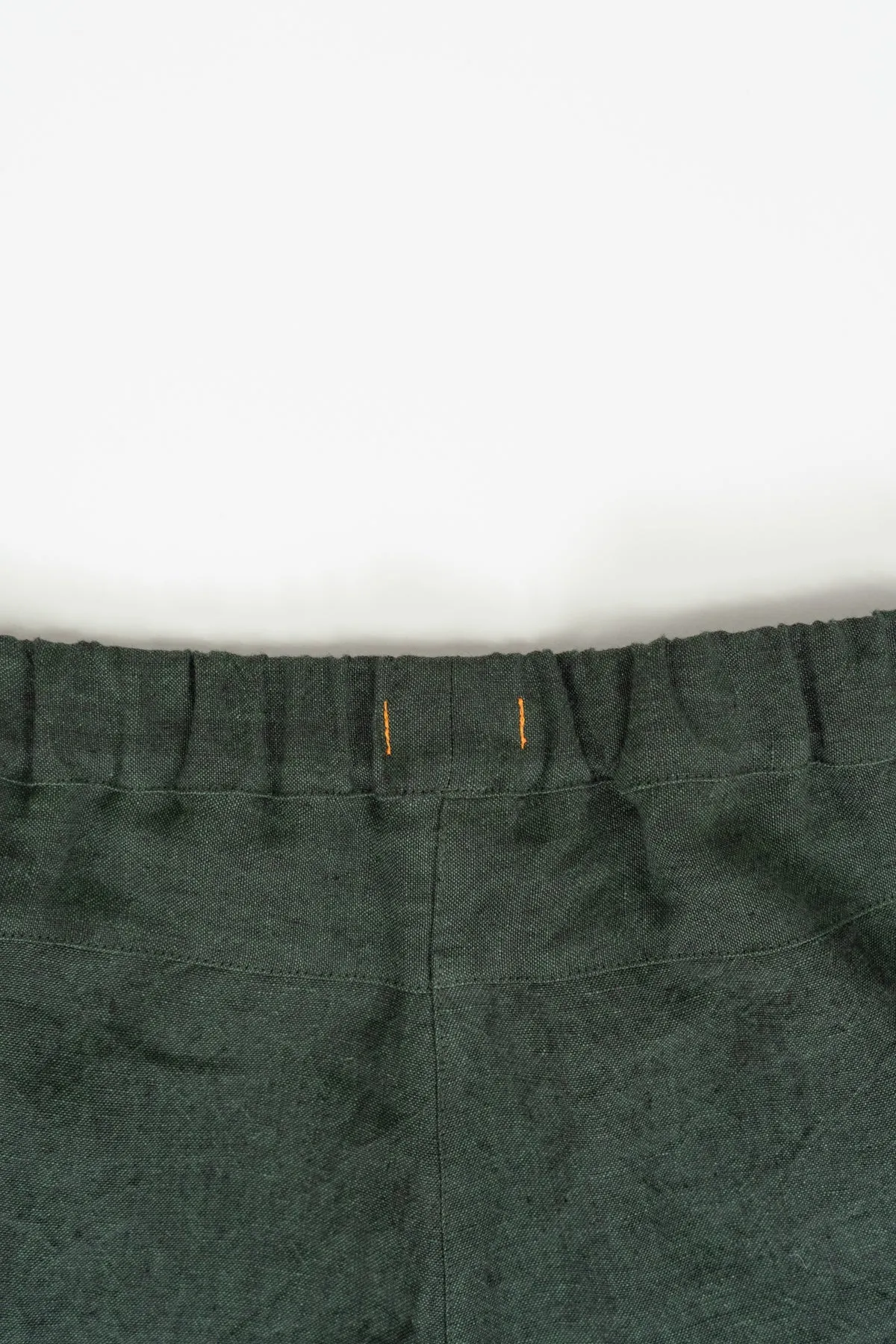 Dark Green Irish Linen Cuff Trouser