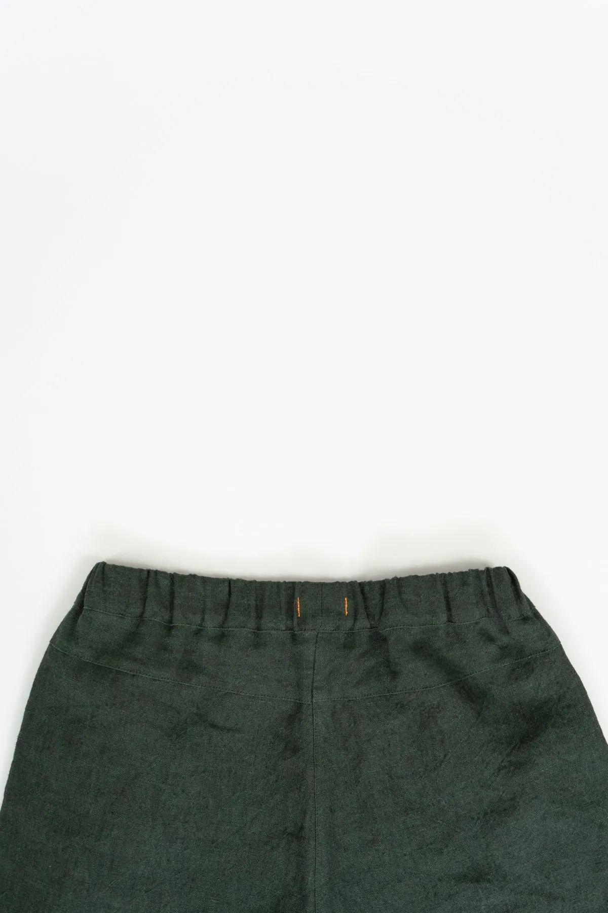 Dark Green Irish Linen Cuff Trouser