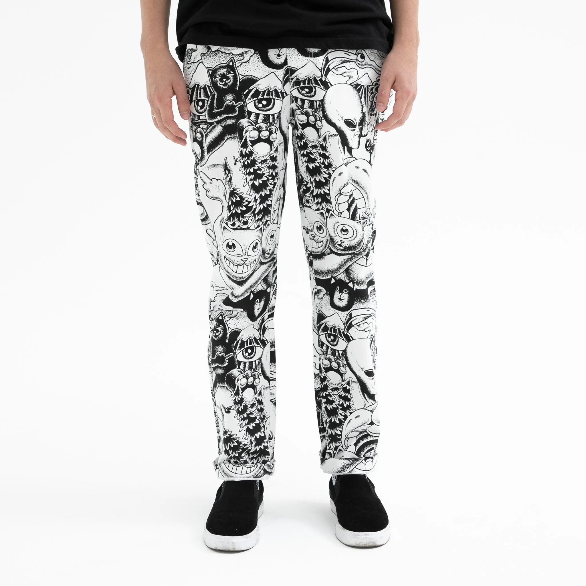 Dark Twisted Fantasy Twill Pants (Black/White)