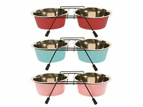 DINNER SET WIRE STAND   BOWLS S - 2xØ13cm mixed colors