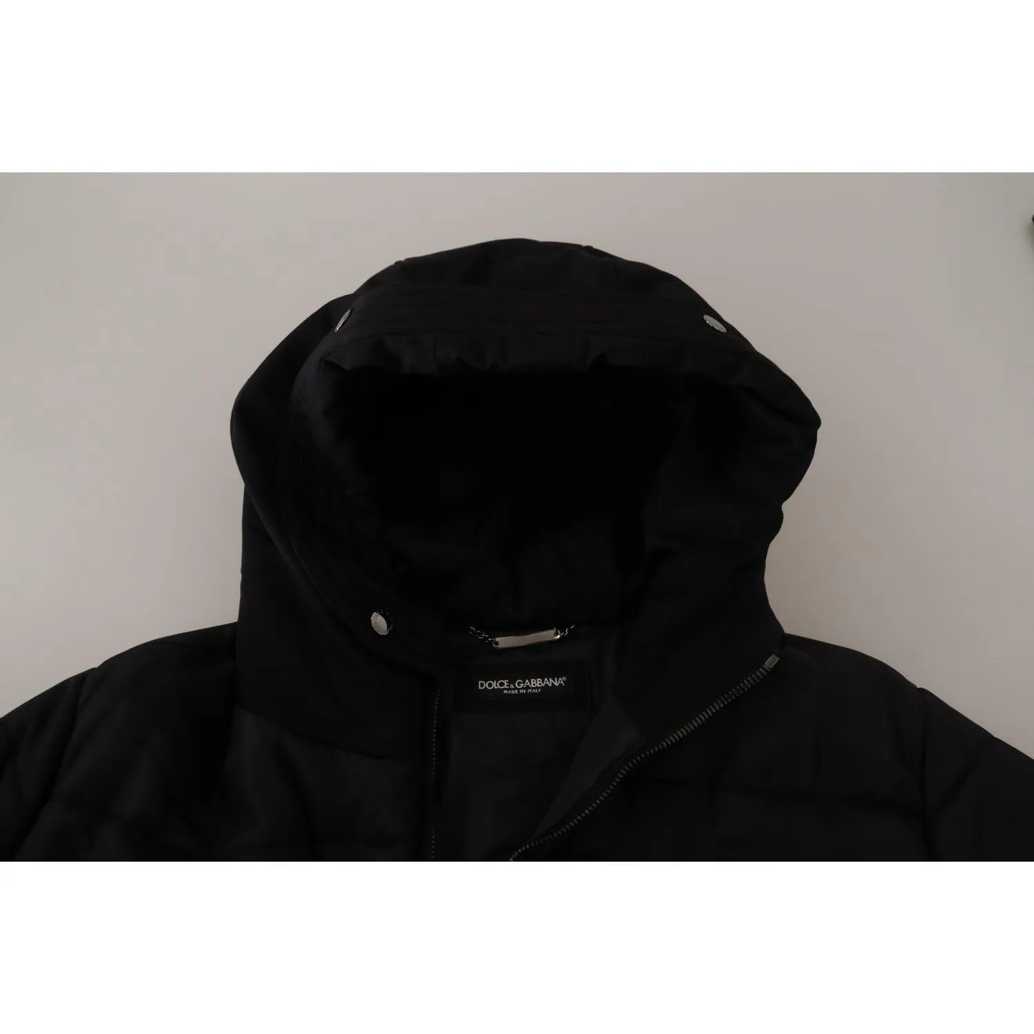 Dolce & Gabbana Elegant Black Hooded Parka Winter Jacket