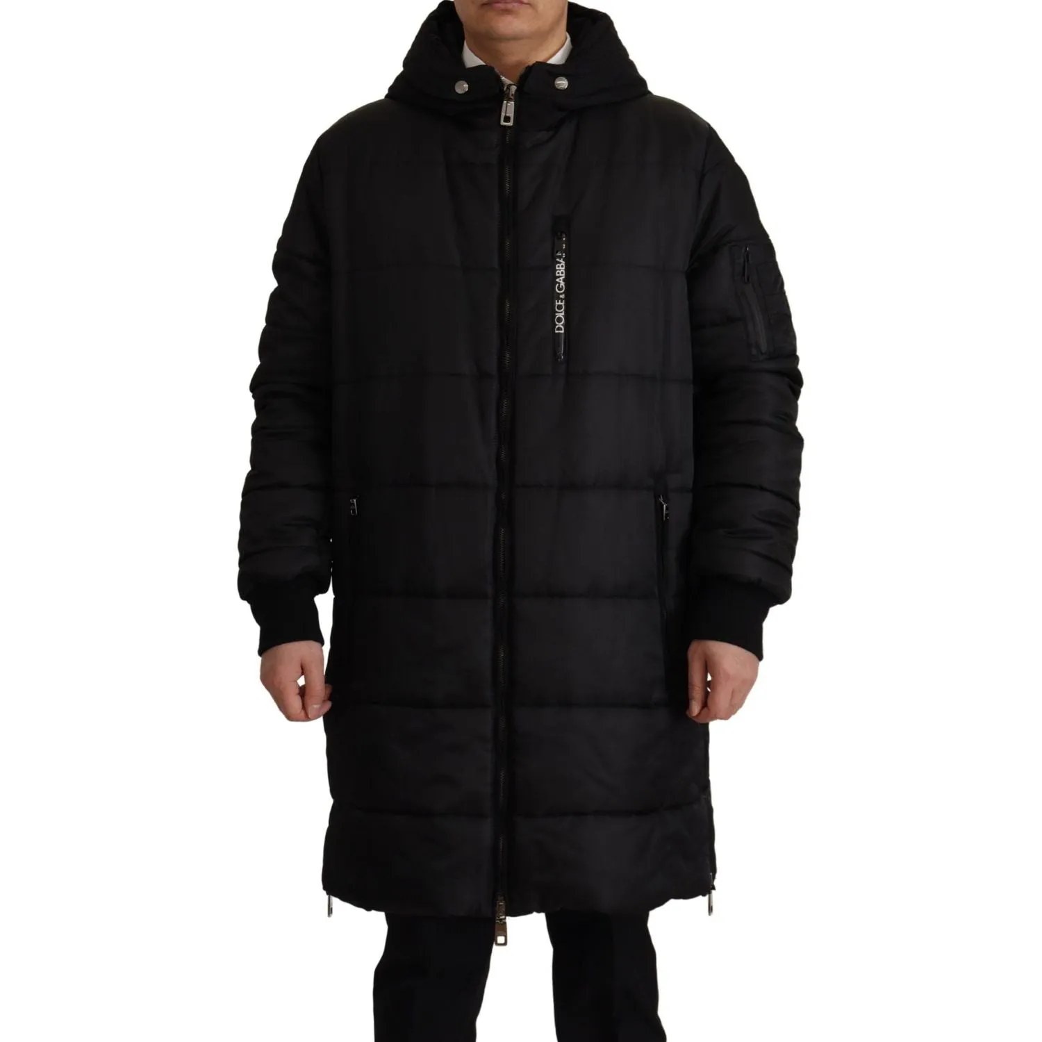 Dolce & Gabbana Elegant Black Hooded Parka Winter Jacket