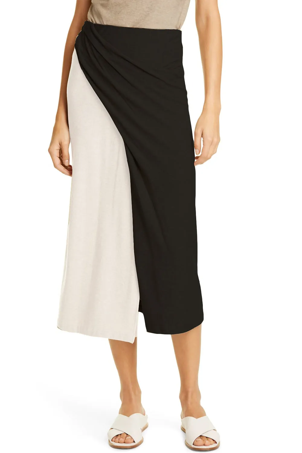 Draped Skirt - Black and White