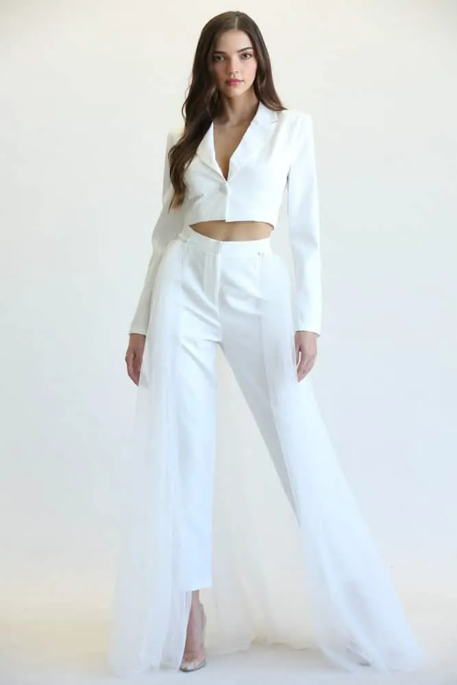 Elegant Juliet Blazer, Trousers, and Tulle Skirt Set