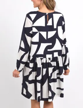 Elm - Dali Dress - Midnight Abstract