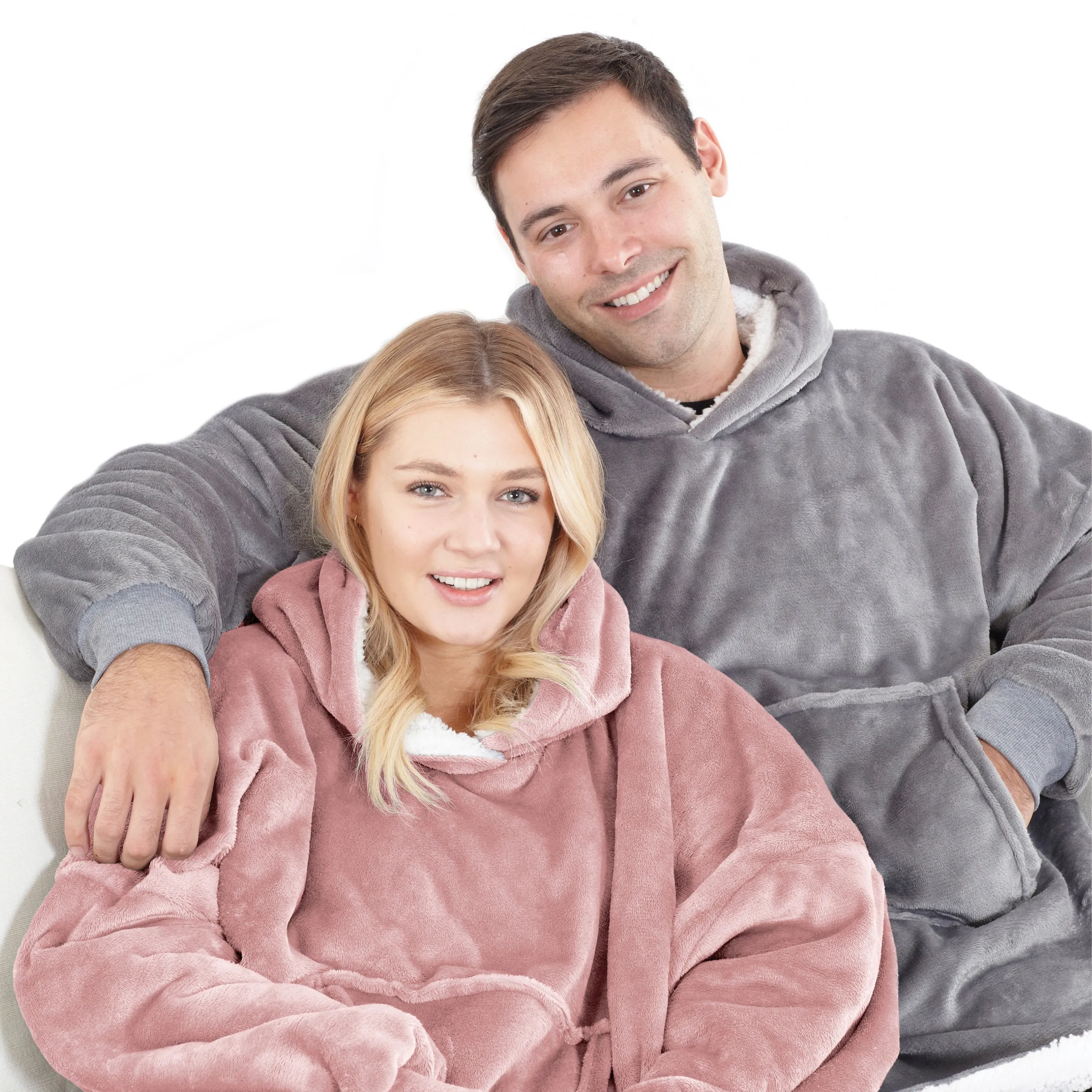 Eskimo Oversized Sherpa Hoodie Blanket - Pink