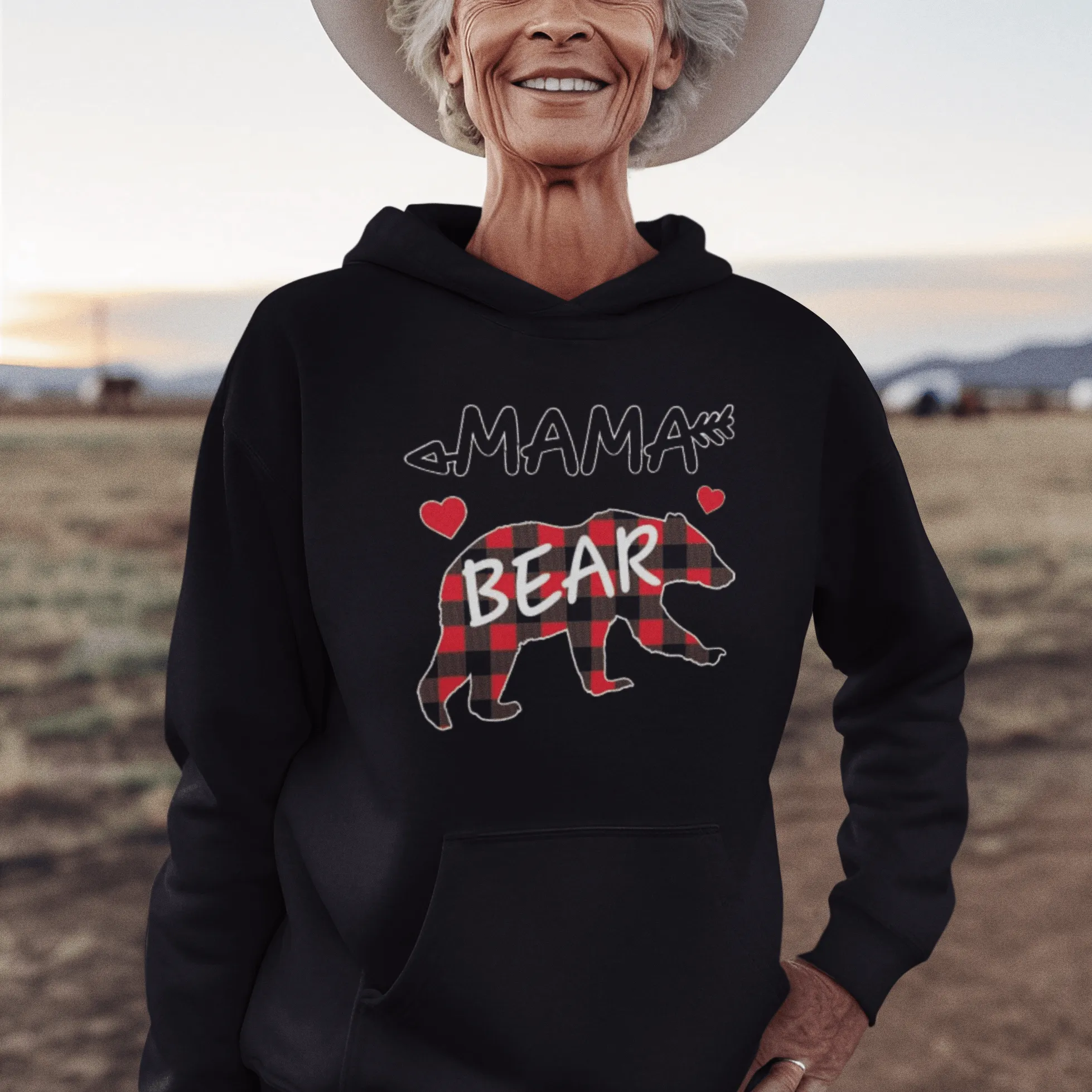 Family Hoodie Mama Bear Blended Cotton Ultra Soft Midweight Pullover