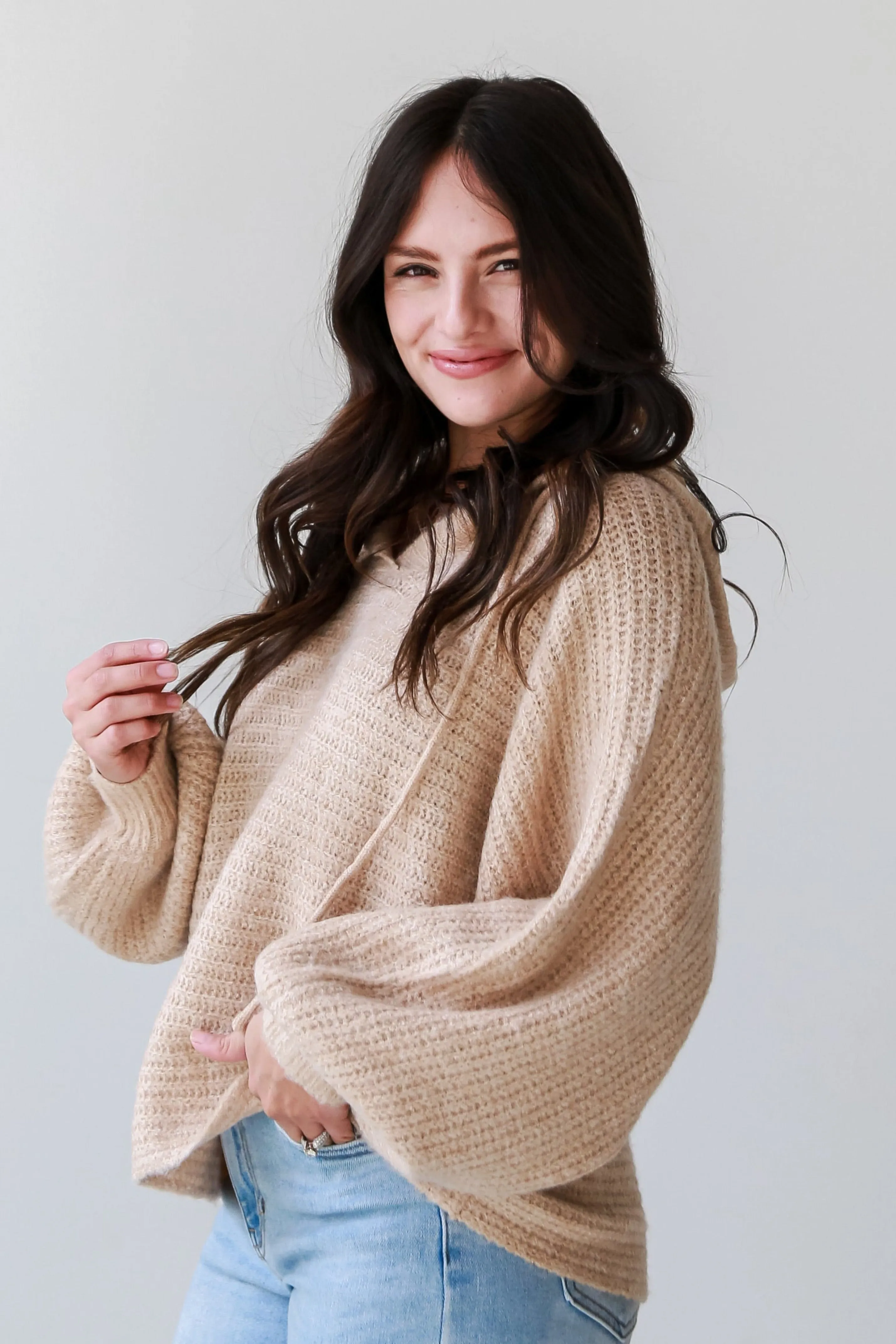 FINAL SALE - Have Your Fun Taupe Hooded Sweater