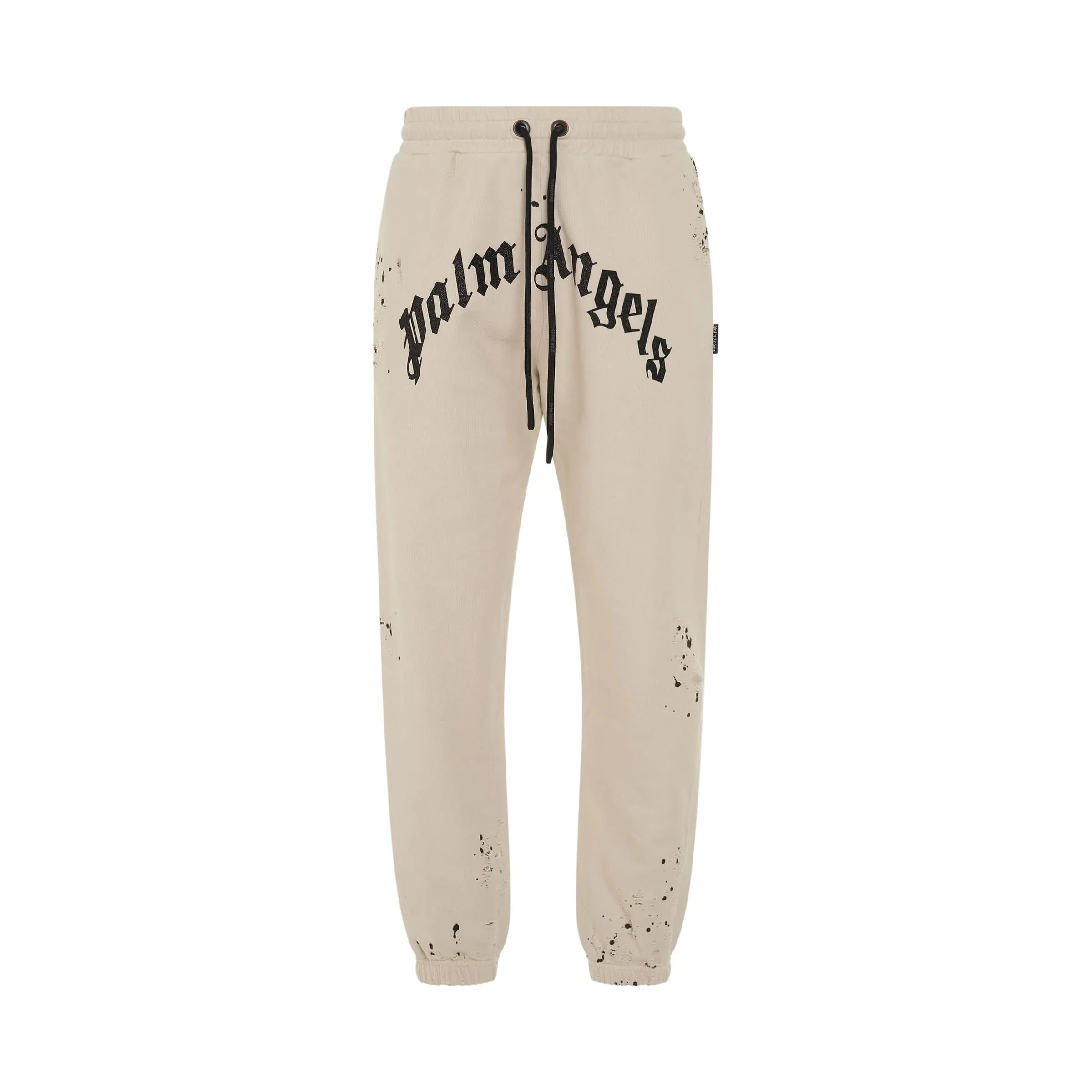 GC Glittered Logo Sweatpants in Off White/Black