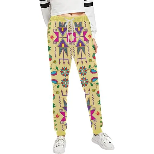 Geometric Floral Fall-Vanilla Women's Sweatpants