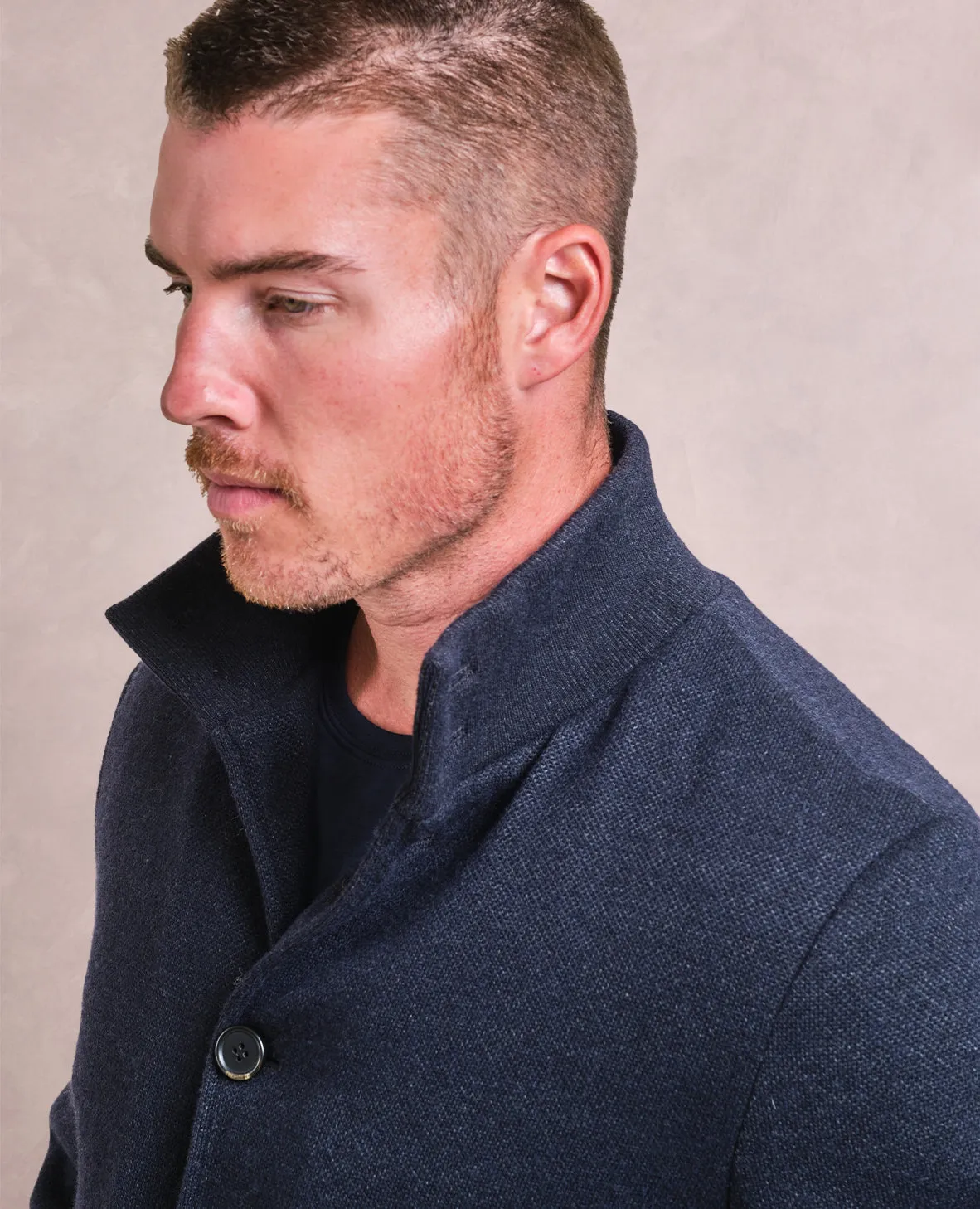 Gimo's Boucle Short Jacket w/Shearing Lining - Navy