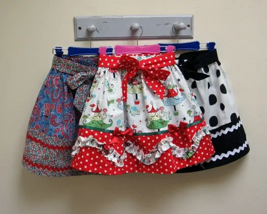 Girls easy skirt sewing pattern, KITTY SKIRT Sizes 2-12 years, includes 2 variations.