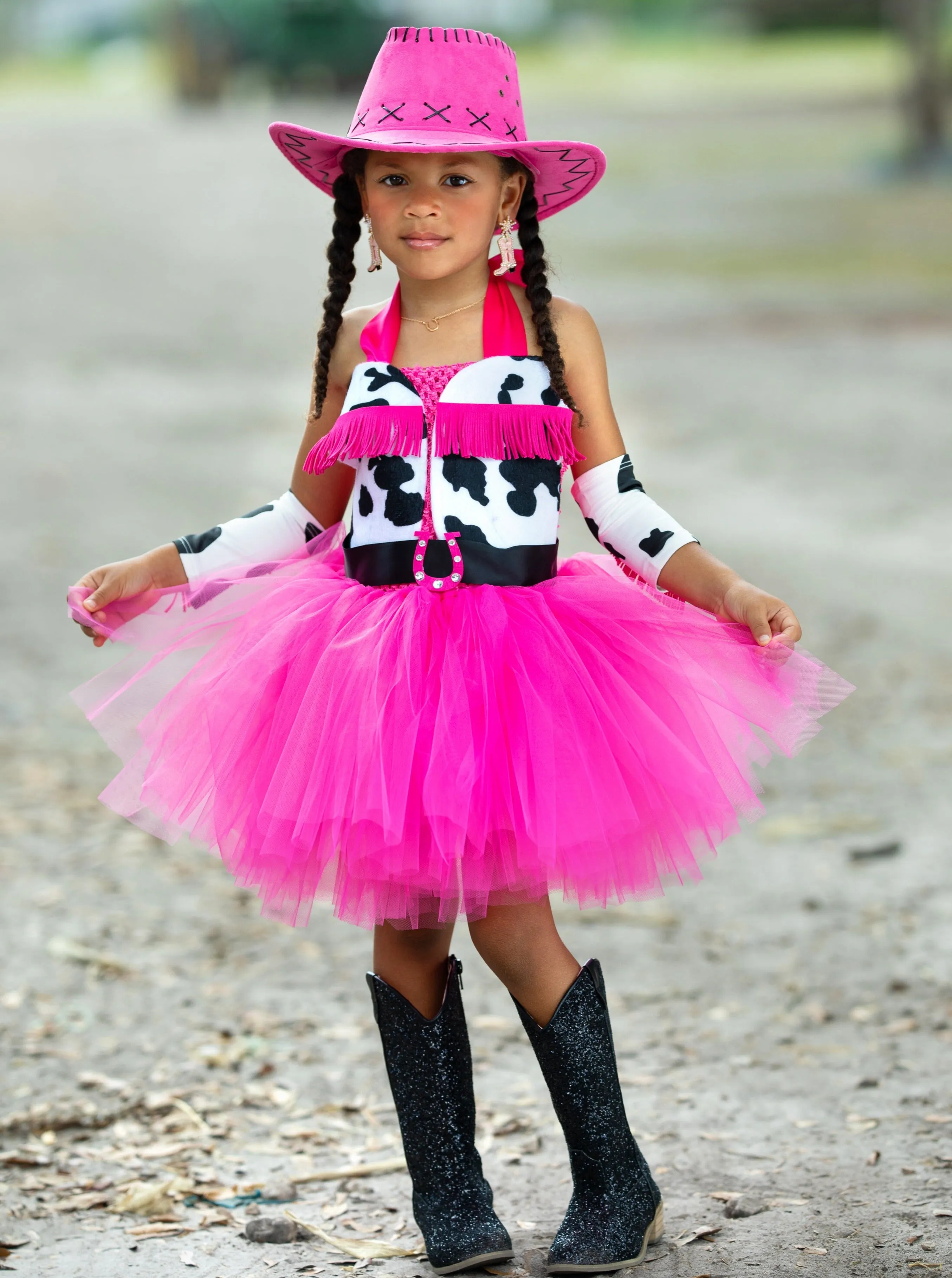 Girls Queen of the Ranch Cowgirl Tutu Costume Dress