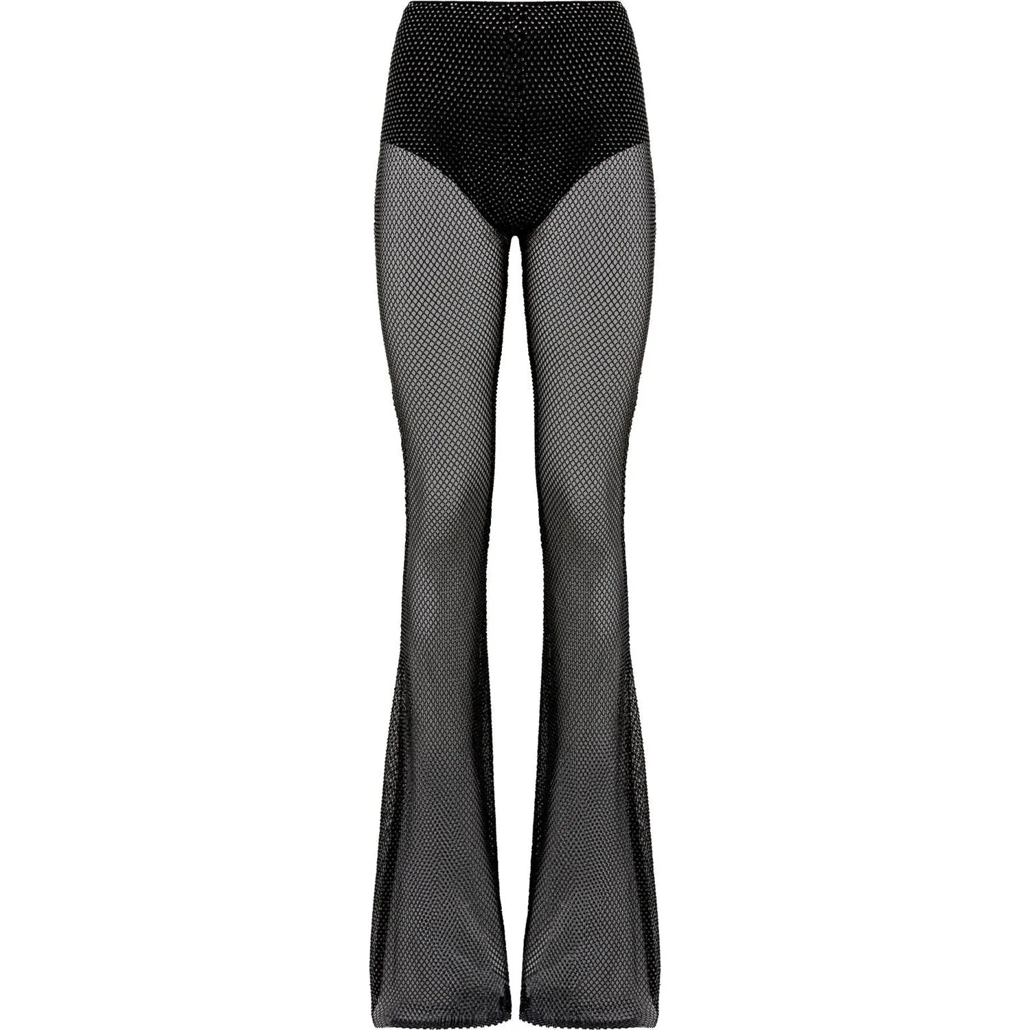 Giuseppe Di Morabito rhinestone-studded fishnet knit pants