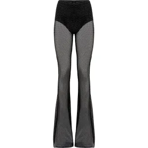 Giuseppe Di Morabito rhinestone-studded fishnet knit pants