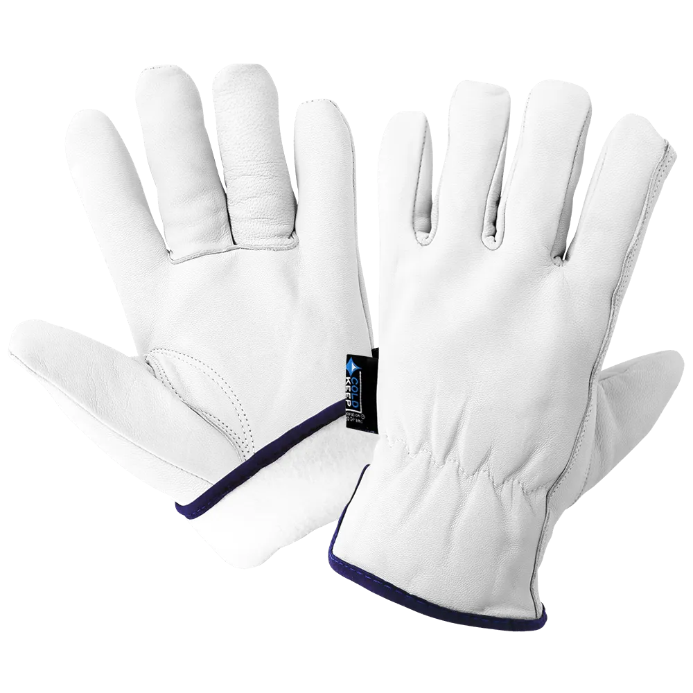 Global Glove Premium-Grade Goatskin Insulated Drivers Gloves - White