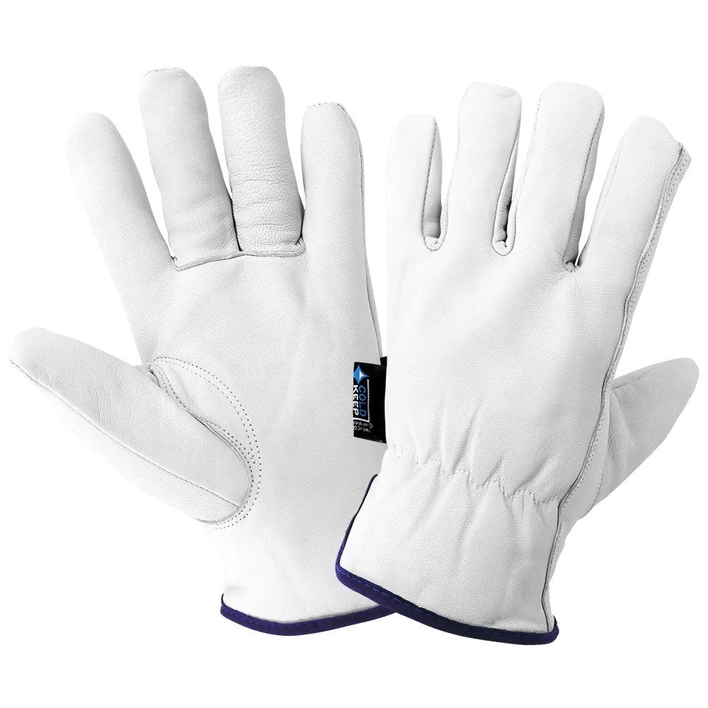 Global Glove Premium-Grade Goatskin Insulated Drivers Gloves - White