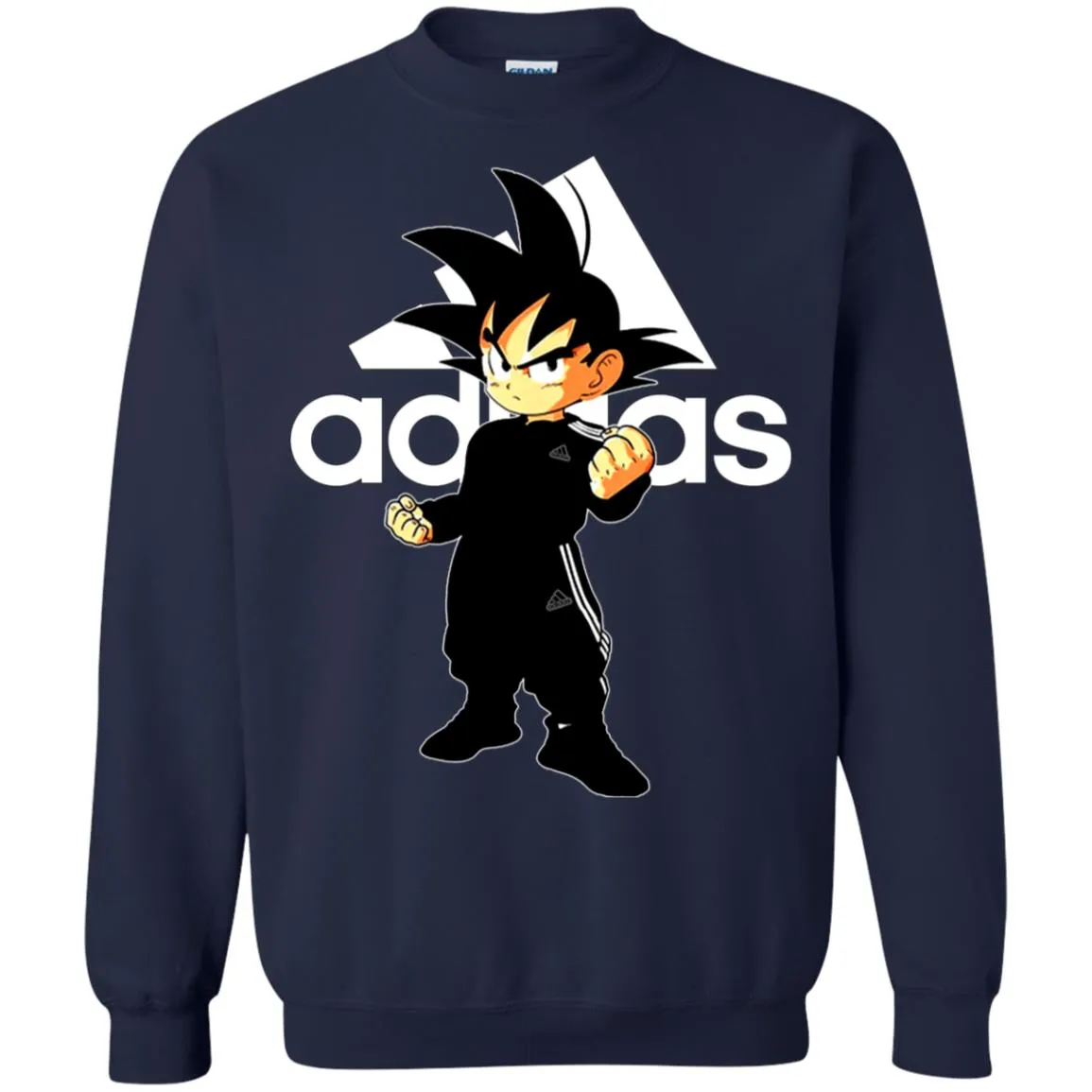 Goku Treding Adidas White T-shirt Crewneck Pullover Sweatshirt