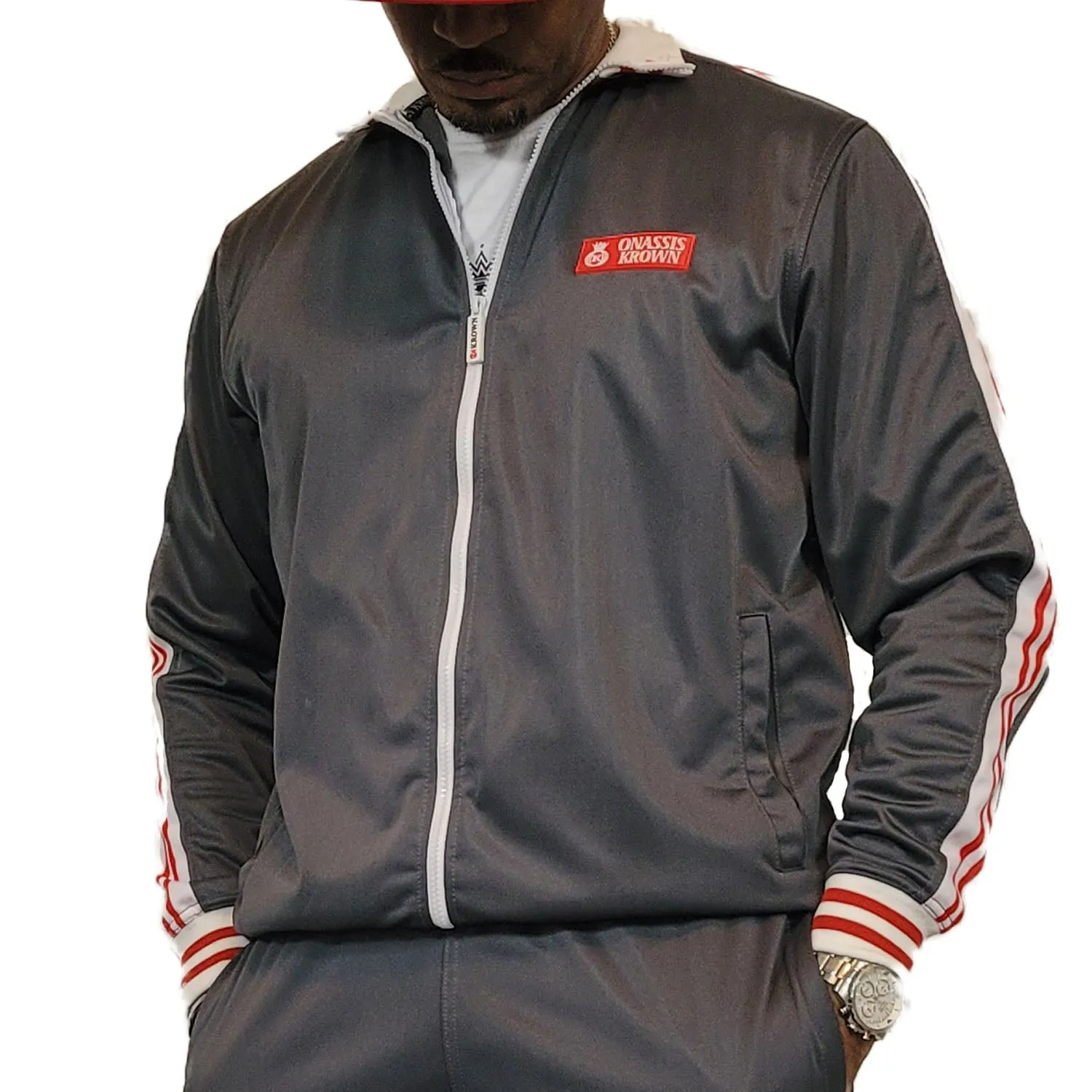 Gray Designer Tracksuit Jacket