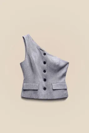 Grey Modern Edge Vest