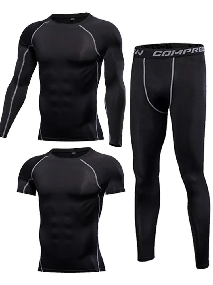 Gym Men's Sportswear Compression Fitness Tracksuits Tight Running Sports Suit Jogging Workout For Male Sweatpants Set