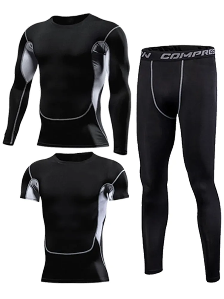 Gym Men's Sportswear Compression Fitness Tracksuits Tight Running Sports Suit Jogging Workout For Male Sweatpants Set