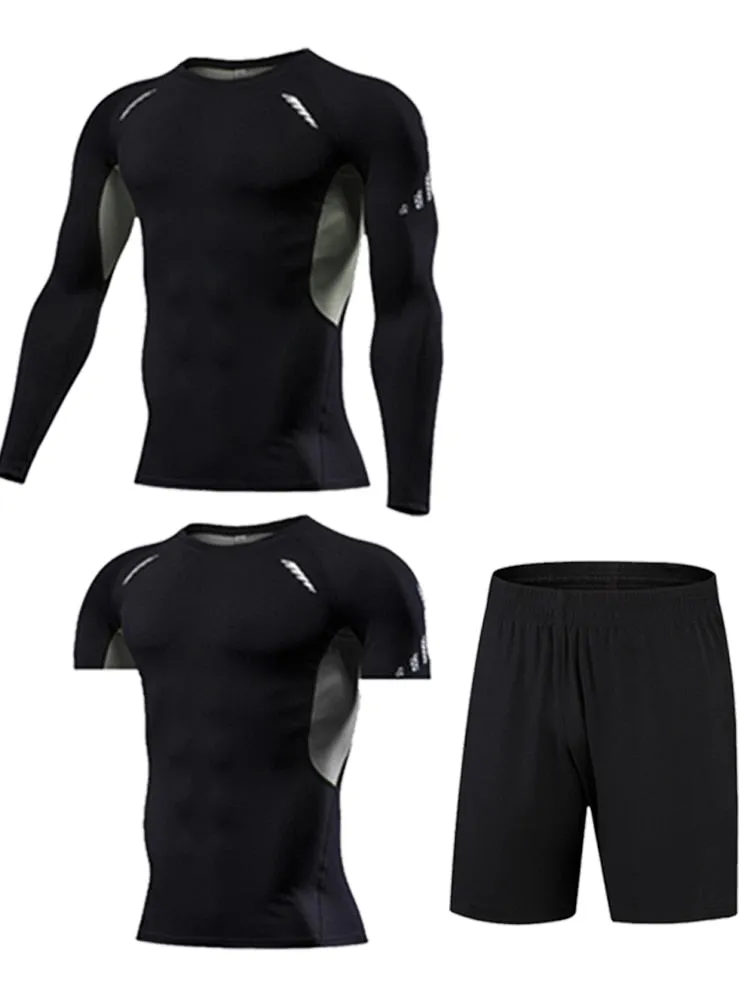 Gym Men's Sportswear Compression Fitness Tracksuits Tight Running Sports Suit Jogging Workout For Male Sweatpants Set