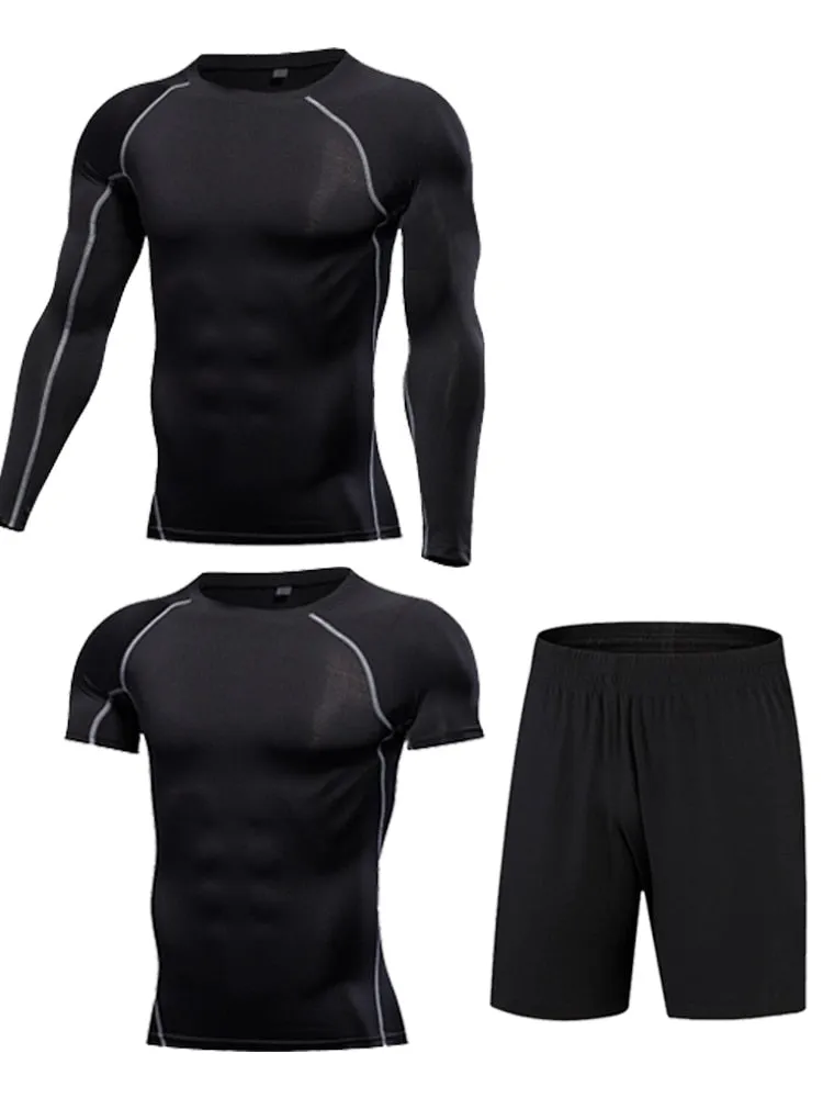 Gym Men's Sportswear Compression Fitness Tracksuits Tight Running Sports Suit Jogging Workout For Male Sweatpants Set