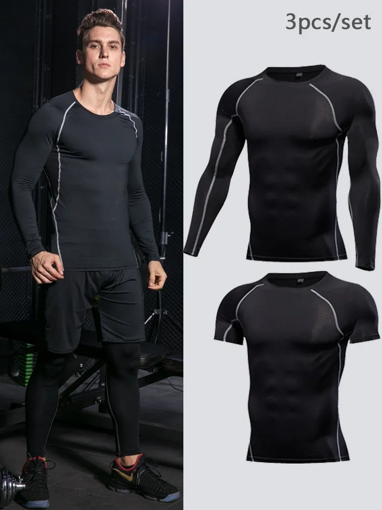 Gym Men's Sportswear Compression Fitness Tracksuits Tight Running Sports Suit Jogging Workout For Male Sweatpants Set