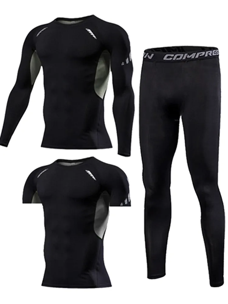 Gym Men's Sportswear Compression Fitness Tracksuits Tight Running Sports Suit Jogging Workout For Male Sweatpants Set