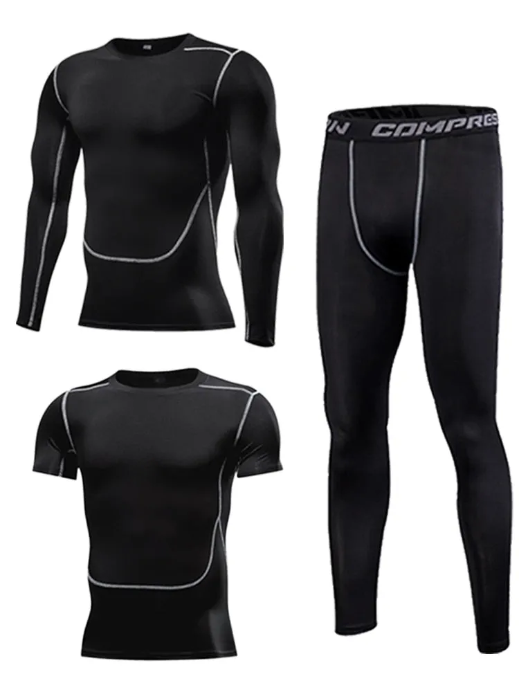 Gym Men's Sportswear Compression Fitness Tracksuits Tight Running Sports Suit Jogging Workout For Male Sweatpants Set