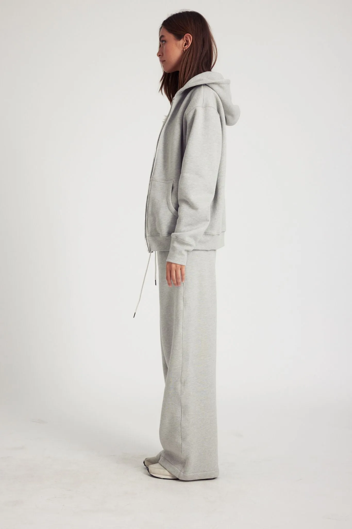 Heather Grey Zip Up Hoodie