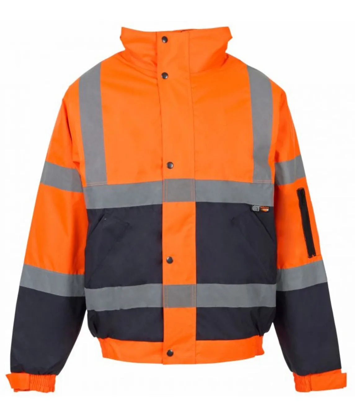 Hi Vis Orange/Navy Two Tone Bomber Jacket