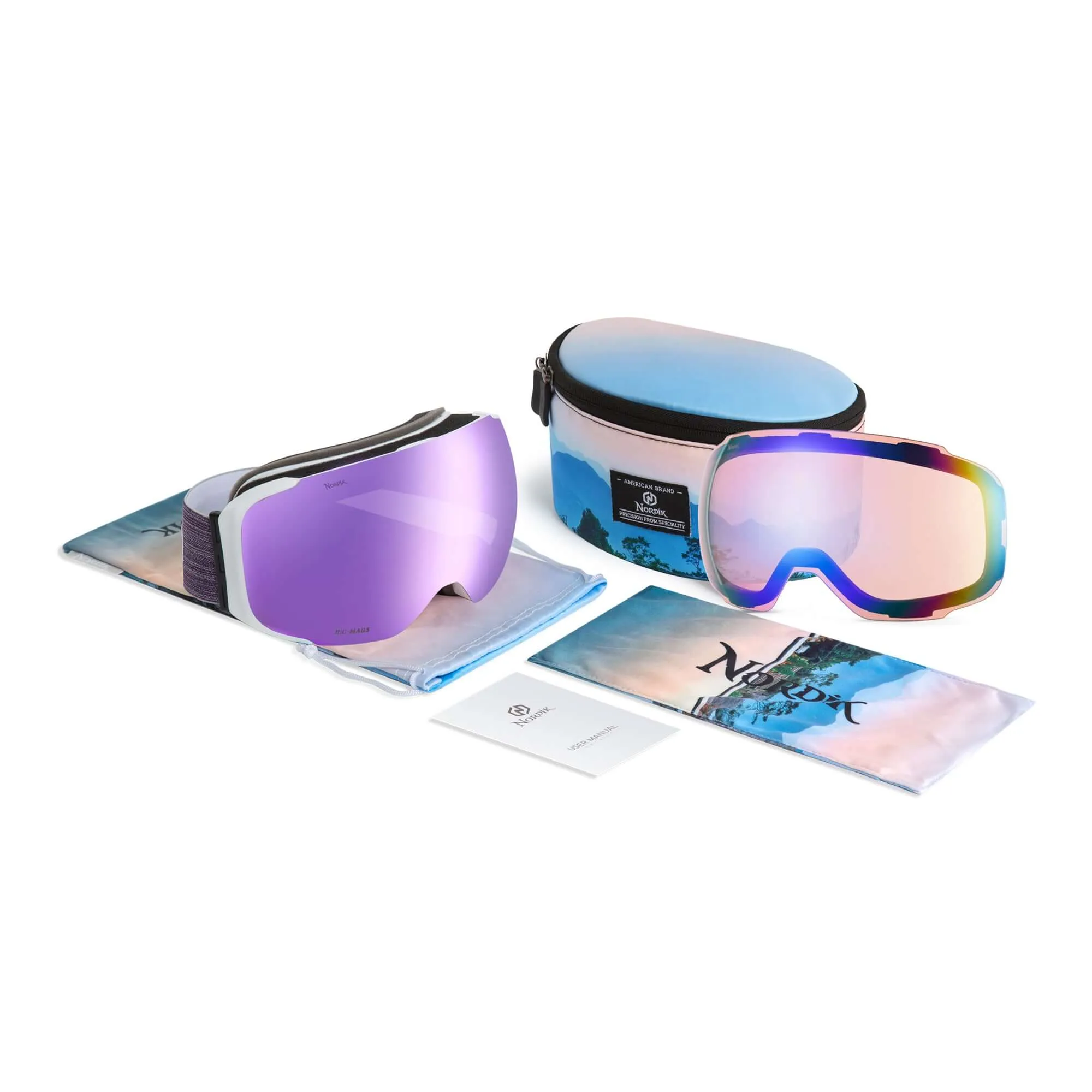 HOD Magnetic Diamant™ Anti-Fog OTG Ski Goggles   Bonus Low Light Lenses