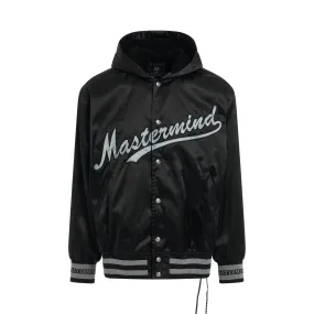 Hooded Varsity Jacket in Black