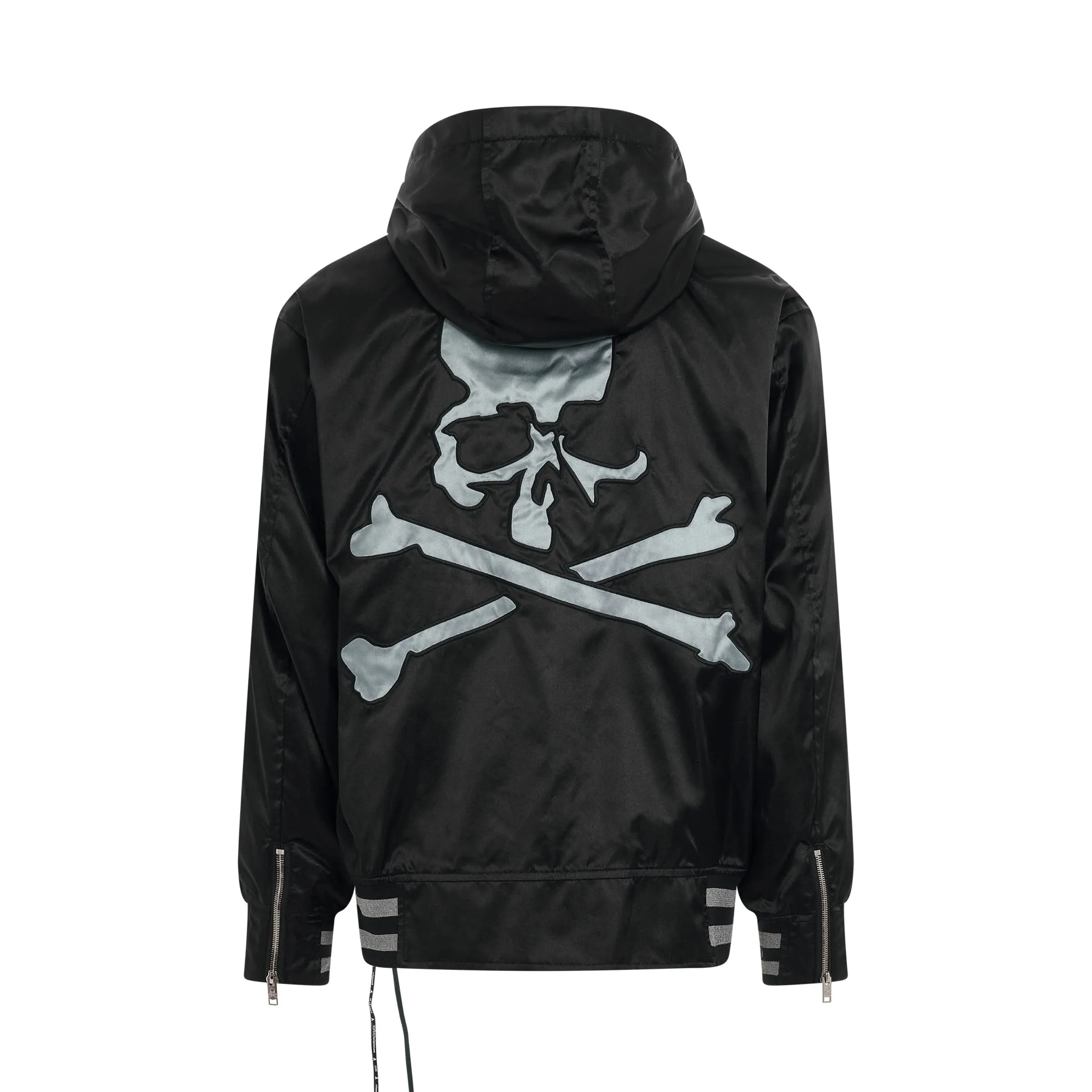 Hooded Varsity Jacket in Black