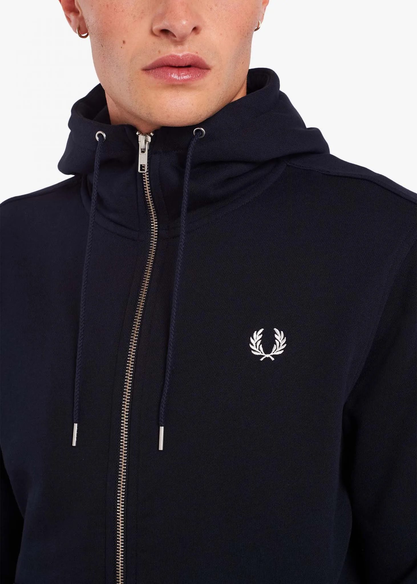 Hooded zip-through sweatshirt - navy